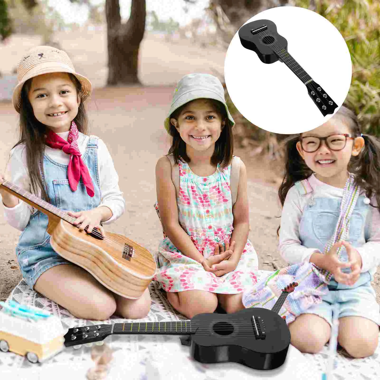 

Children's Guitar Toy Mini Toys for Kids Beginner Wood Acoustic Training Instrument Practice Puzzle