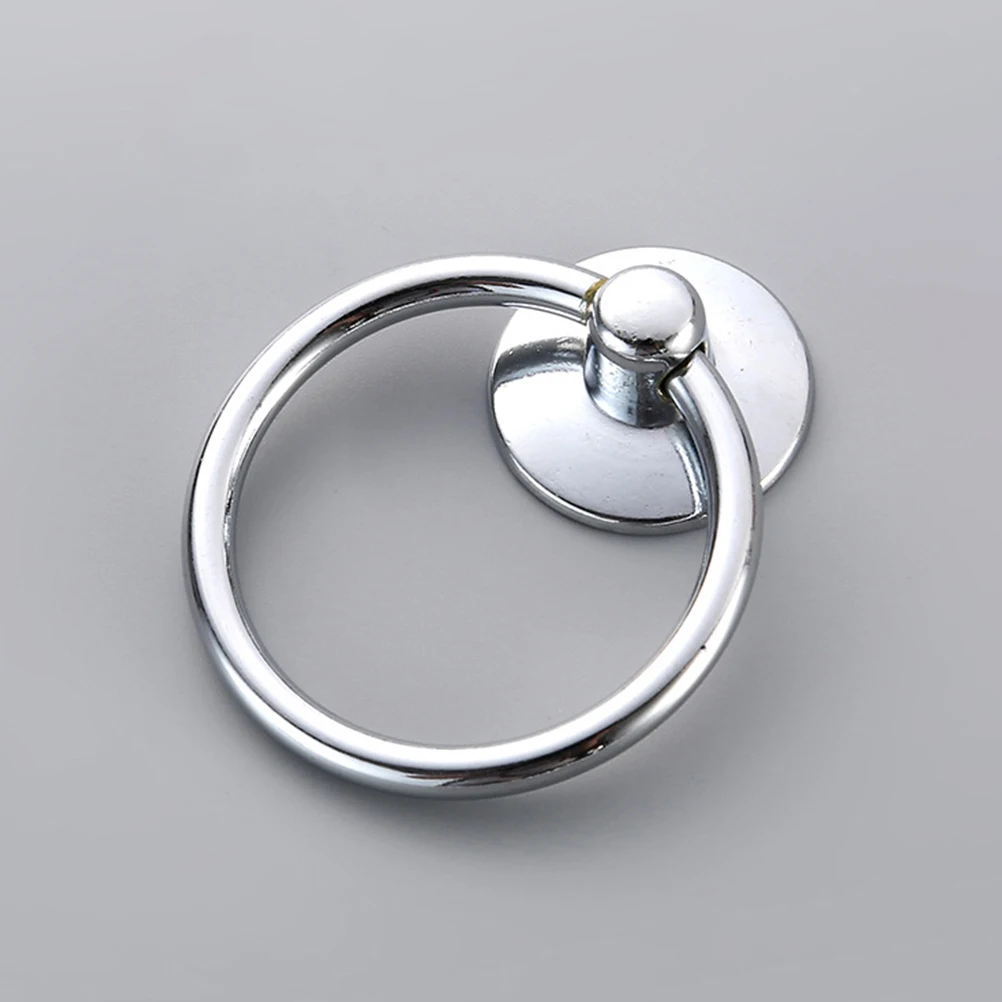 

12Pcs Black Circular Pull Ring Durable Zinc Alloy Iron Single Hole Door Handle for Cabinet Drawer Dresser Cupboard Wardrobe