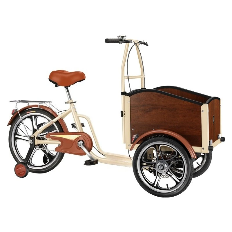 

Ride a bicycle tricycle, adult with person and cargo tricycle with baby artifact, walking pet leisure disc brake