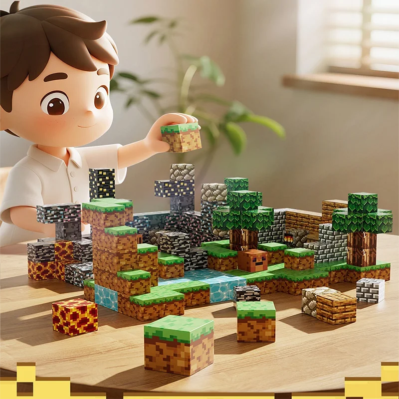 

Магнитные строительные блоки Sembo Block Pixel World, большие магнитные кубики, развивающие игрушки для детей, креативный игровой набор, подарки на праздники