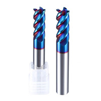 HRC65° 4 Flute TCT End Milling Cutter Lengthen 3/4/5/6/8/10/12/14/16/18/20mm Cnc Carbide Coated Lathe Machining Tools 1/3 pcs