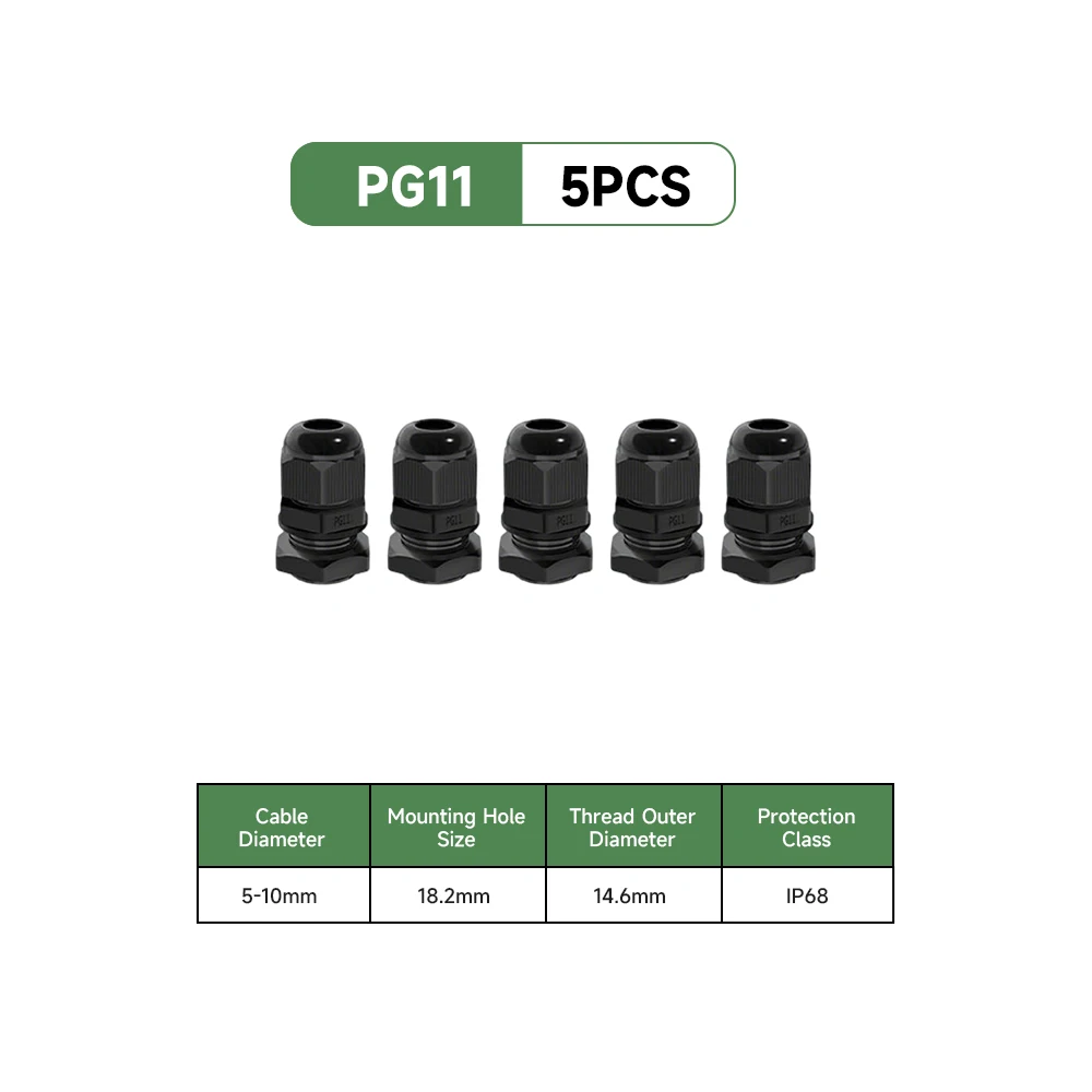 PG11-Black-5Pcs