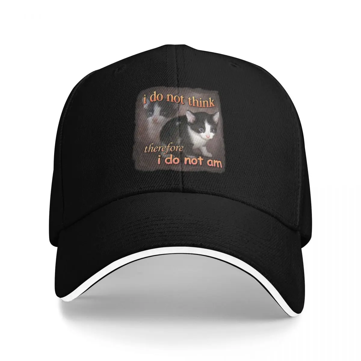 Baseball Caps I Do Not Think Therefore I Do Not Am Funny Cat Meme Funny Casquette Unisex Casual Summer Caps