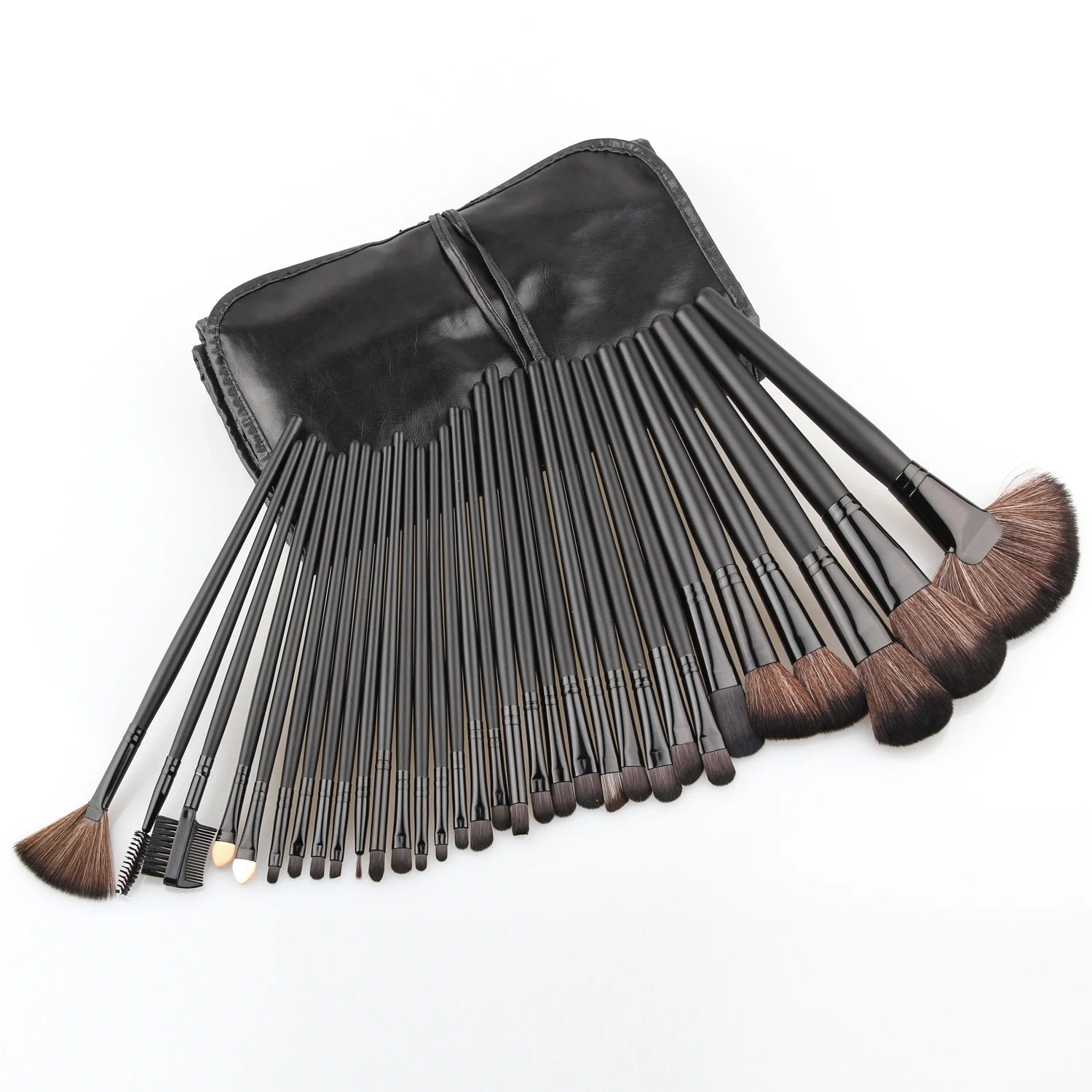 32Pcs Professional Makeup Brushes Set Goat Hair pincel maquiagem Powder Contour Brush Cosmetic Complete Kit with Leather Bag