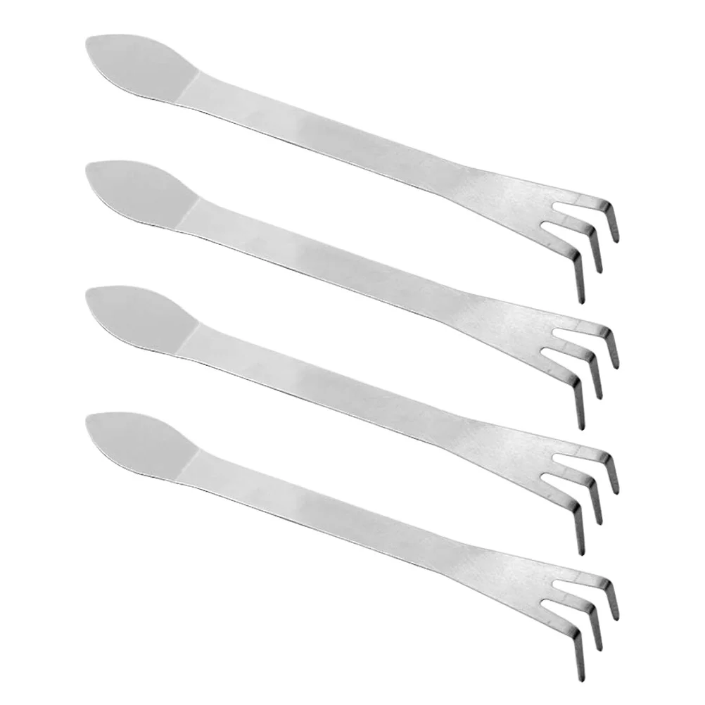

4pcs Mini Garden Rake Stainless Steel Small Hand Tool For Soil Loosening Weeding Bonsai Cultivator Yard Root Rake