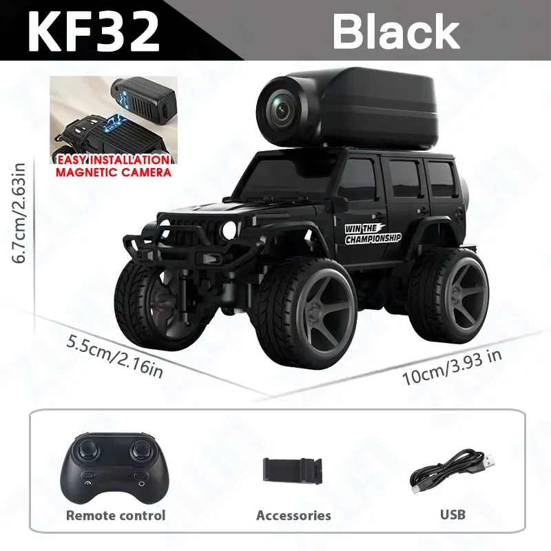 1:64 Mini Off‑Road RC Car with Camera, High Speed Drift Alloy Remote Control Racing Car Toy, Christmas Gift for Kids