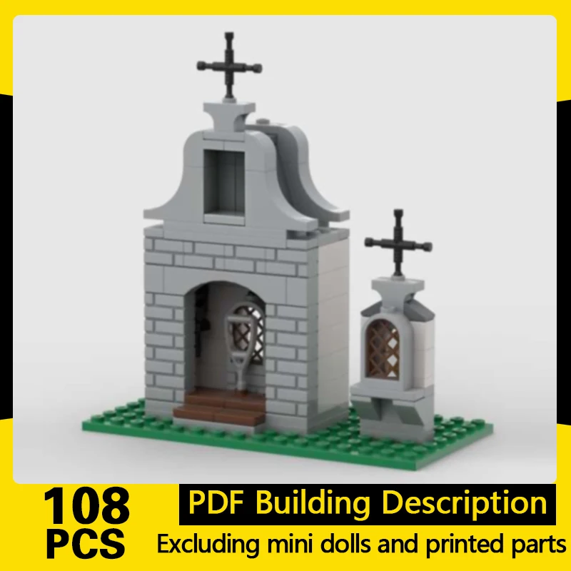 

Street View Model MOC Building Bricks Shrine Altars And Floor Cross Modular Technology Gifts Holiday Assemble Children Toys Suit