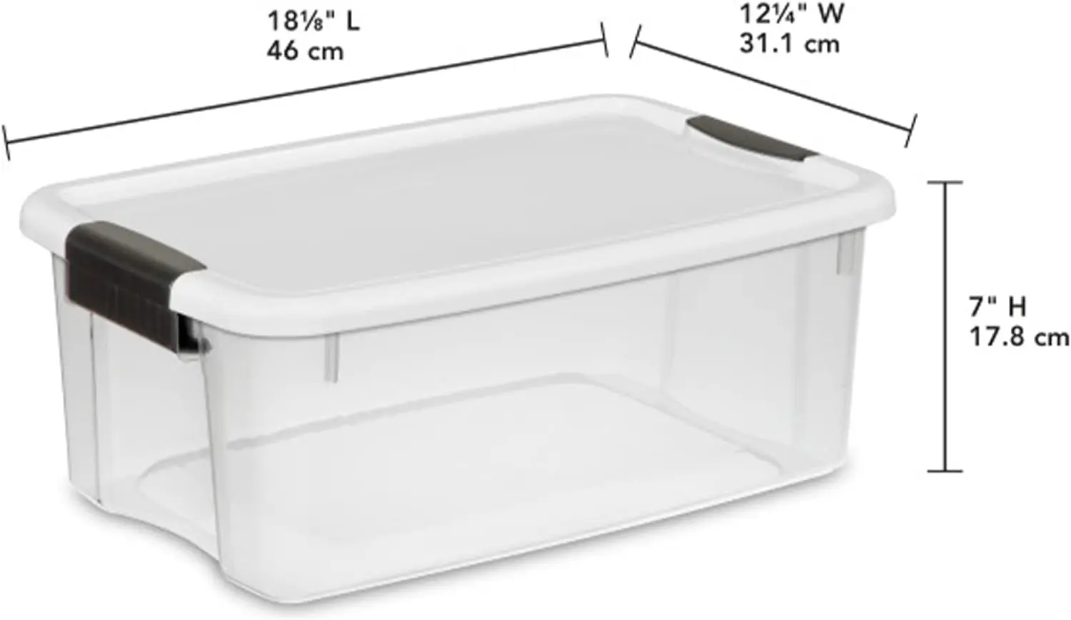 18 quart super lock box, stackable storage box with lid, plastic container with heavy-duty lock, 12 packs