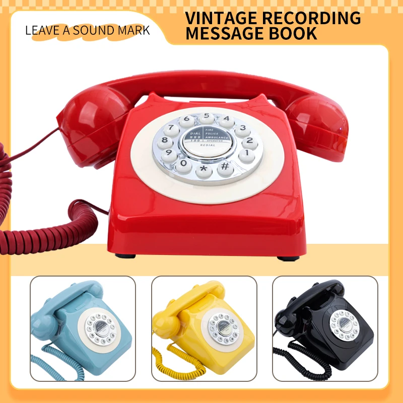 Wedding blessing audio message machine vintage retro rotary telephone retro birthday party commemorative recording phone message