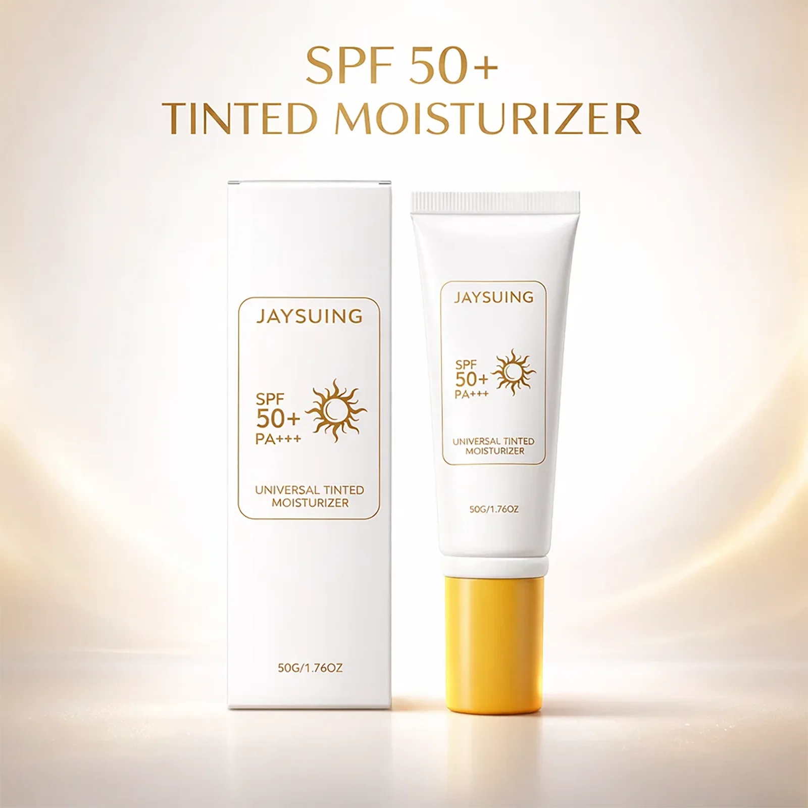 Protector Solar SPF 50+ Crema con Color para Rostro y Cuerpo Anti UV Humectante Facial Diario Bloqueador Solar Crema Protectora Refrescante para la Piel 50g