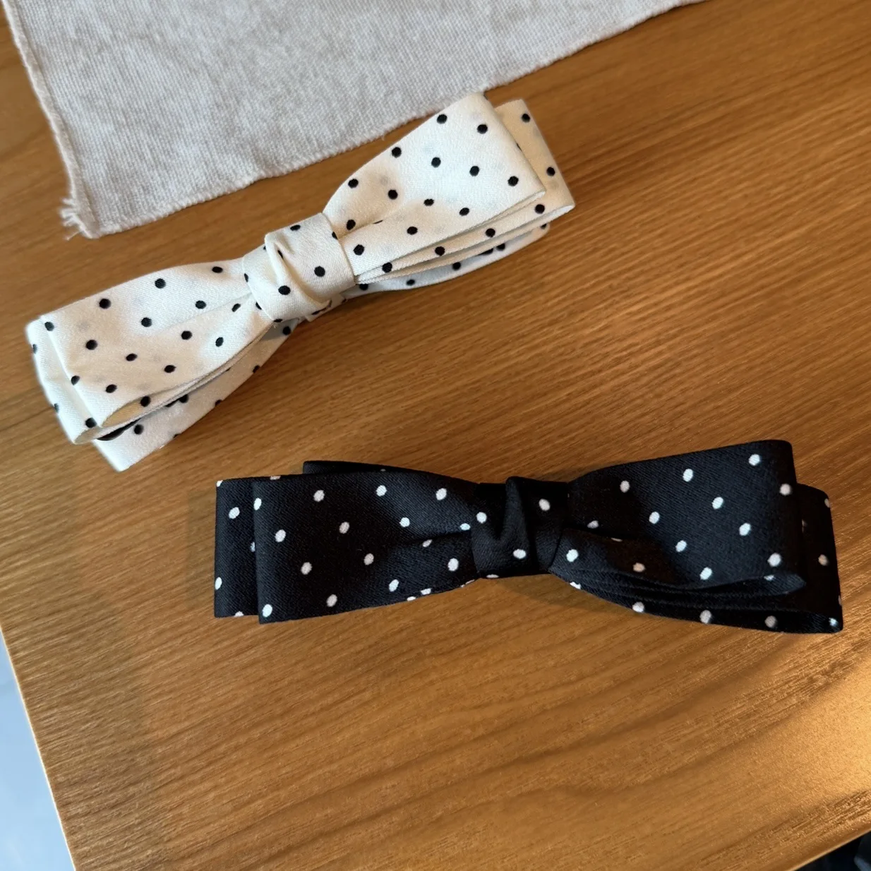 مشبك شعر من القماش المنقط للنساء أنيق القوس الموز كليب أزياء الفتاة الجزء الخلفي من الرأس دبوس الشعر اكسسوارات الشعر #3