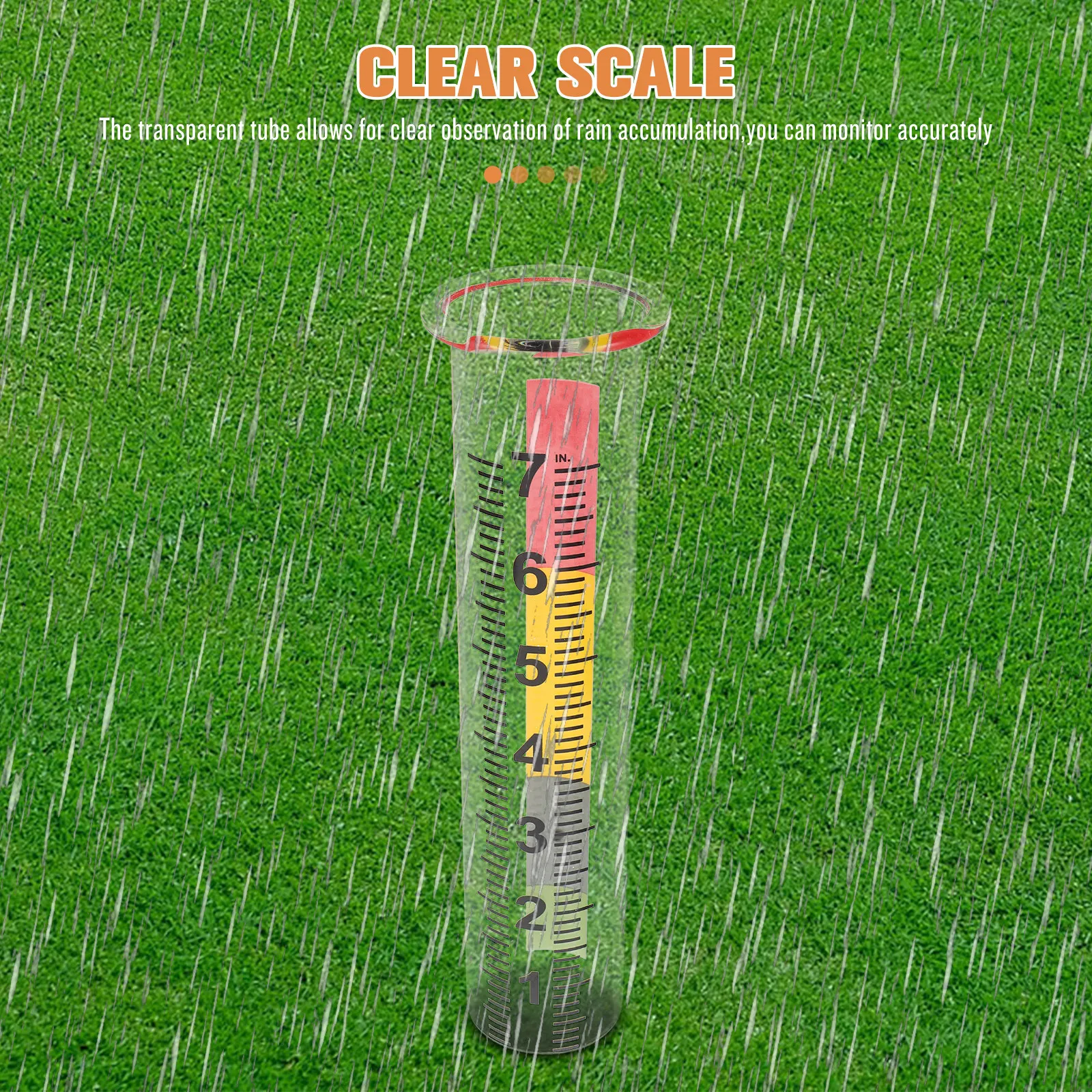 2Pcs Clear Scale Rain Gauge Outdoor Frost Proof Accurate Rainfall Measurement Tool for Garden Yard Deck Rain Meter Gauge Outdoor