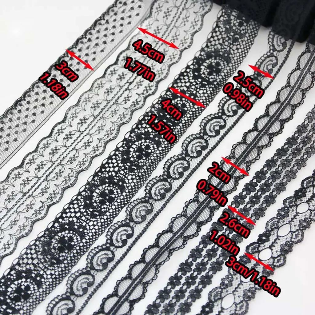 (10 Yards/roll) Black Lace Ribbon Fabric Webbing Decoration Polyester Material Lovely Gift Packing Handmade DIY Material