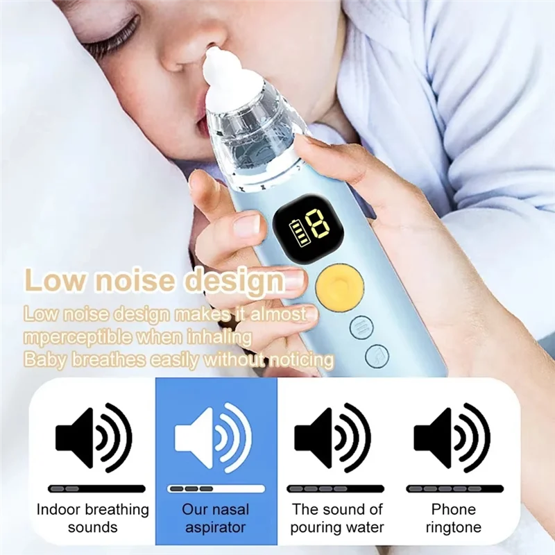 CKFAM-Electric Nasal Aspirator Electric Baby Nasal Aspirator Relieve Ear Discomfort Caused Eustachian Ear Unclogger Khaki