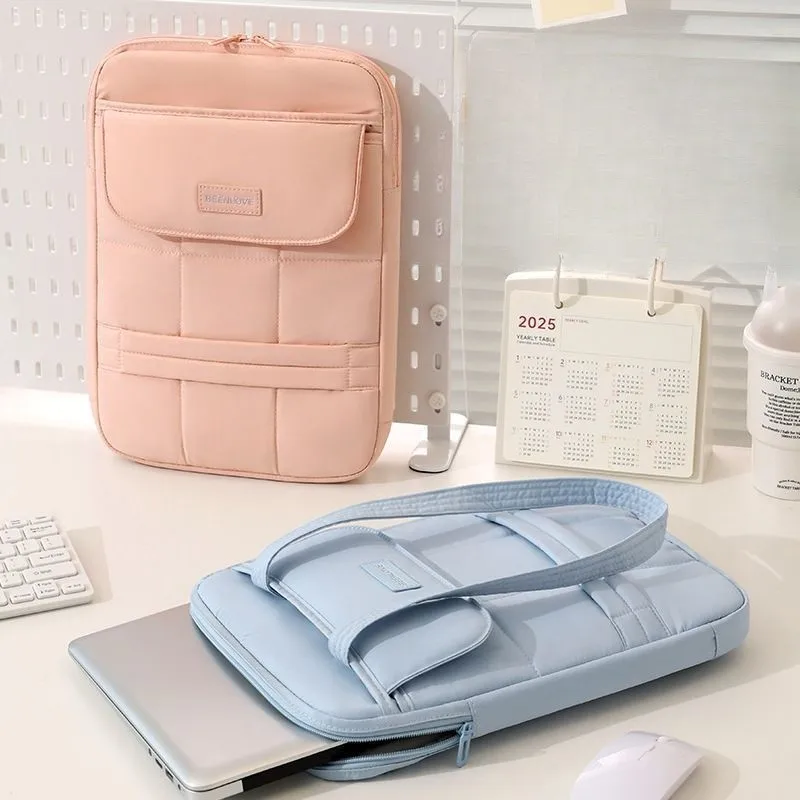 Ins carino plaid borsa per laptop antiurto donna grande capacità MacBook Air Pro 13 14 15 pollici custodia per notebook maniglia borsa per computer