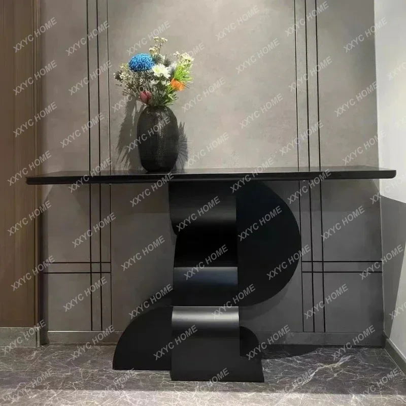 JJN Medieval Cream Wabi-sabi Wind Entrance Table Creative Italian Simple Entrance View Table