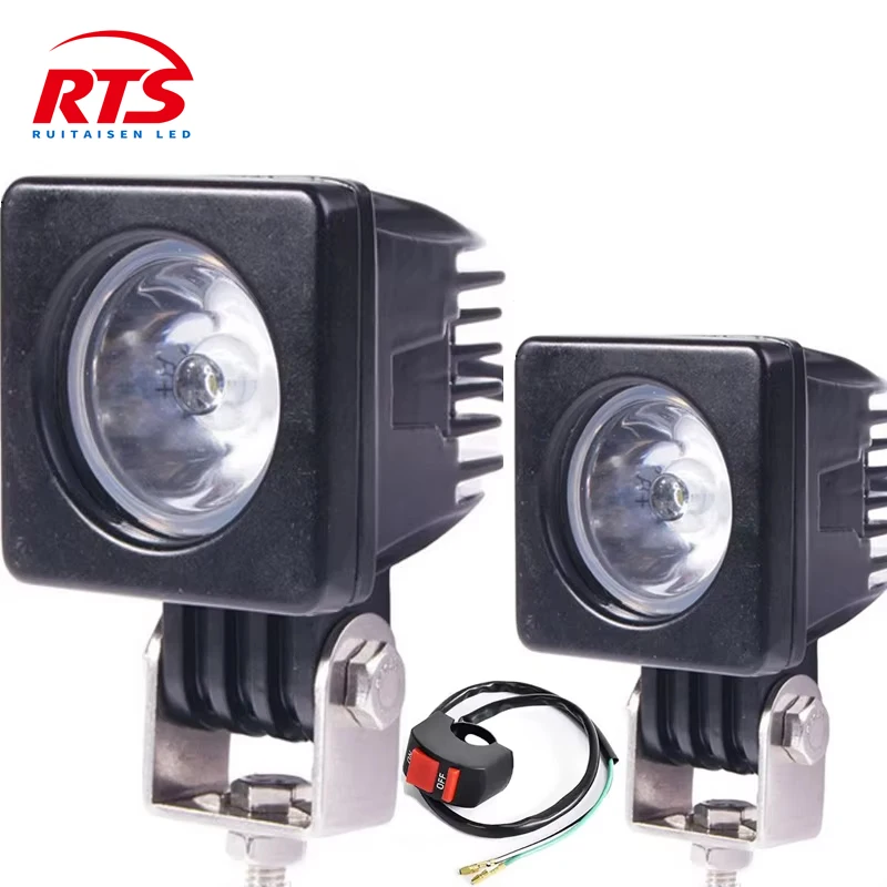 

10W Motorcycle Headlight LED Work 12V 24V Mini Auto Truck ATV 4X4 4WD Car Tractor Bicycle Indicator Fog Lamp Driving Headlamps