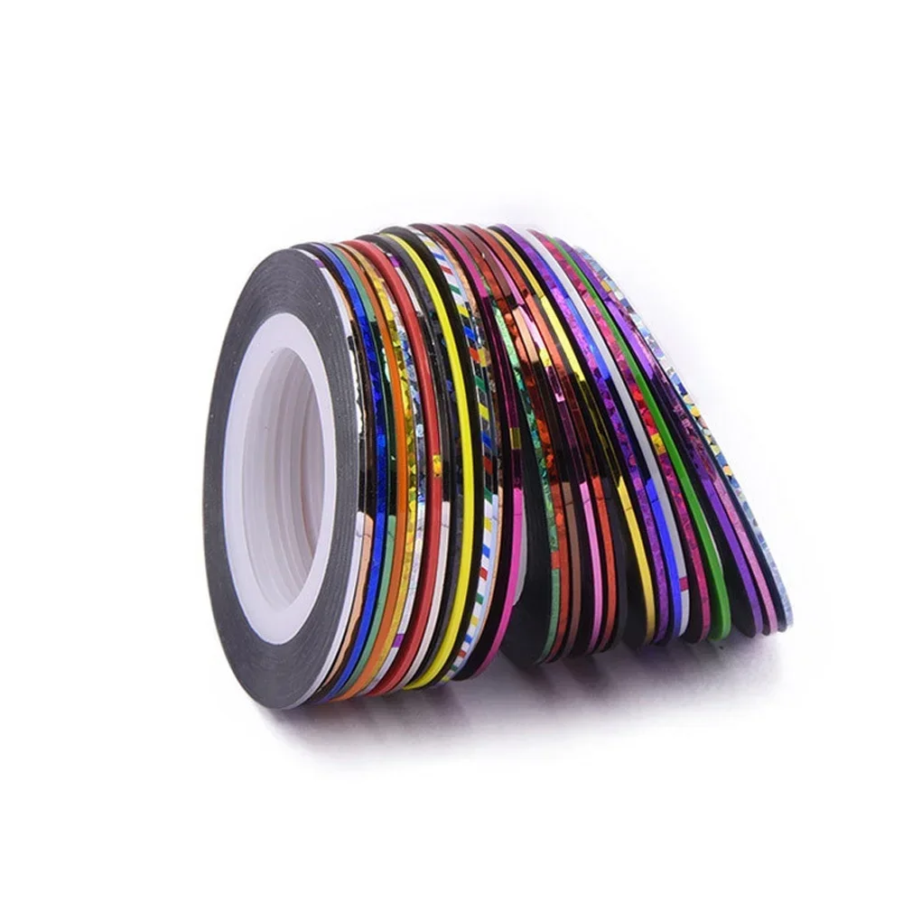 10 قطعة مختلط اللون مسمار Striping الشارات احباط نصائح الشريط DIY بها بنفسك ثلاثية الأبعاد مسمار الفن زينة مجموعة ملصقات رقائق الأظافر #4