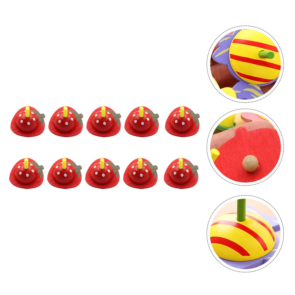 

10 Pcs Colorful Fruit Spinning Top Toy Tops Wooden Early Learning Child Kids Toys