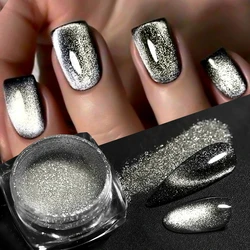 Odblaskowy magnetyczny proszek do paznokci czarny niebieski kameleon brokatowy pył metaliczny chrom błyszczący pigment zdobienie paznokci Manicure dekoracje DIY