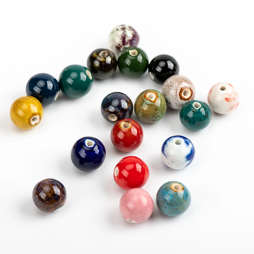18# 10pcs Big Colorful Ceramic Beads  DIY Big Size Bead 18mm Wholesale #A126A