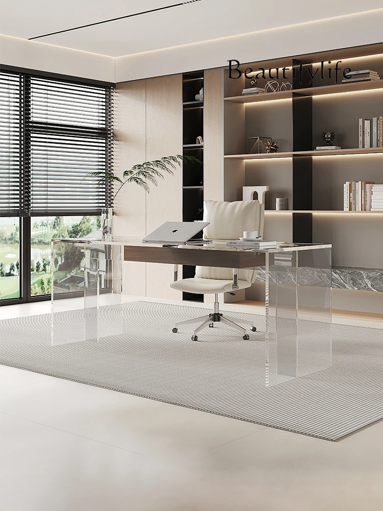 Acrylic Suspension Desk Designer Modern Minimalist High-End Desk Home Computer Desk and Chair