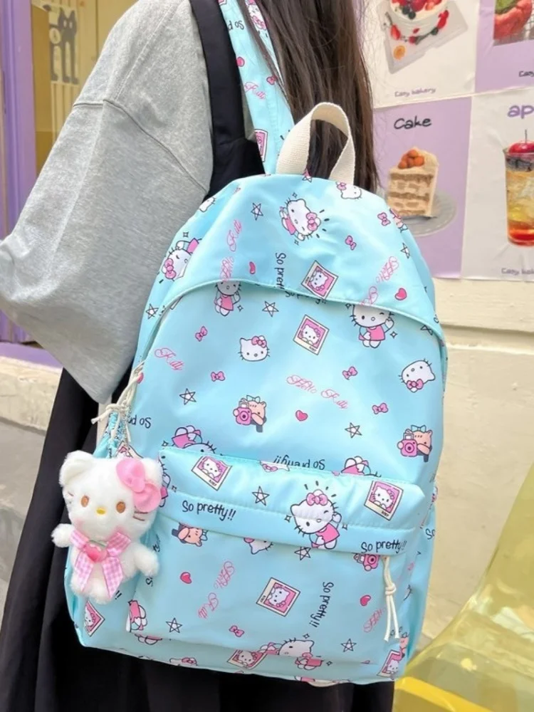 Hello Kitty School Bag Sanrio Children's Backpack Cute Large Capacity Children's School Bags For Girls Kids Travel Bag