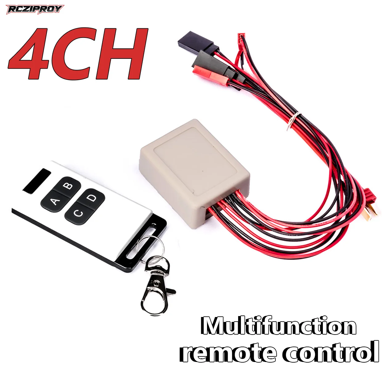 4CH Winch Control Wireless Remote Control Receiver Multifunction Remote Control for 1/10 RC Crawl Axial SCX10 90046 Traxxas TRX4