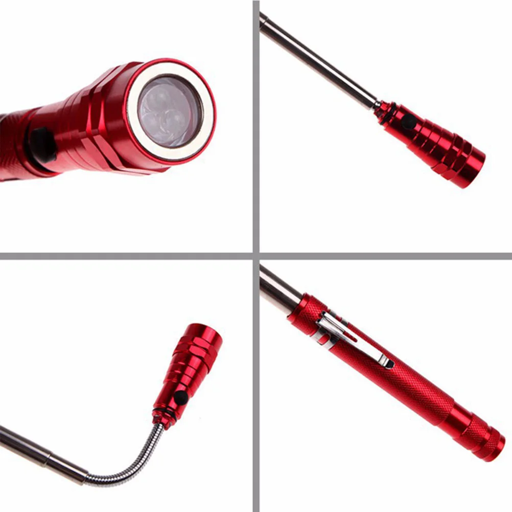 

3 LED Telescopic Work Light Bendable Magnet Head Aluminum Alloy Anti-Slip Surface Portable LED Flashlight for Car Repair Camping