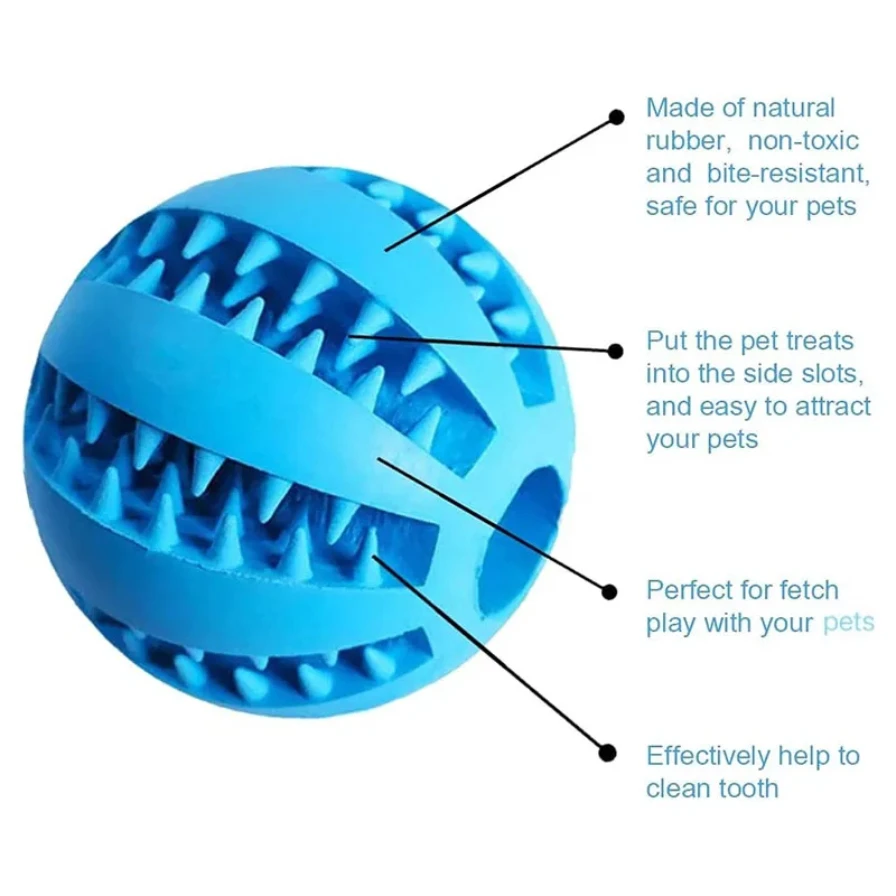 Dog Toy Ball Interactive Rubber Balls Puppy Chewing Toys Pet Tooth Cleaning Ball Cats Pets Food Treat Feeder Silicone Balls Toy 5