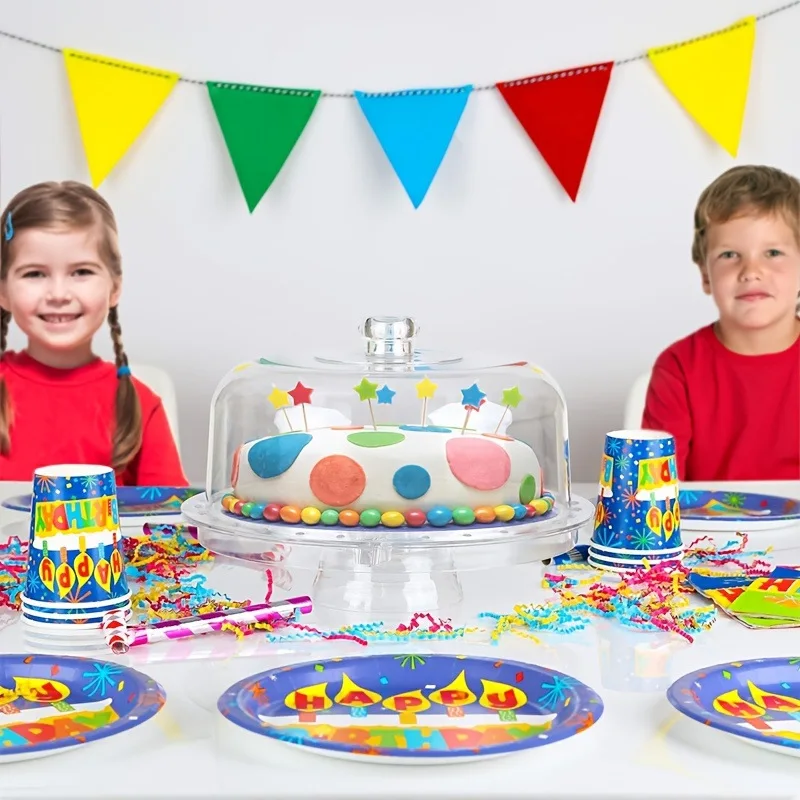 6-in-1 Cake Stand with Dome Cover - Multi-Purpose Acrylic