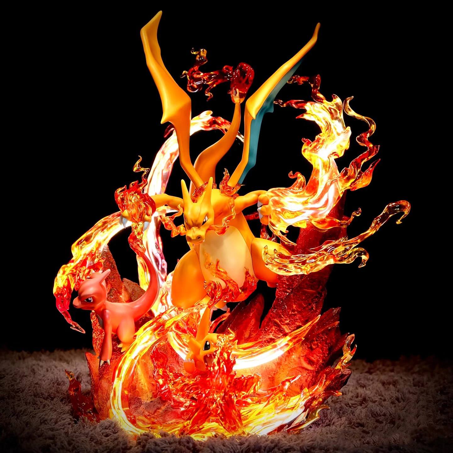 Anime Pokemen Figure Charizard Family Action Figures Pvc Statue Desktop Ornamen Collection Model Toys Gifts 30cm