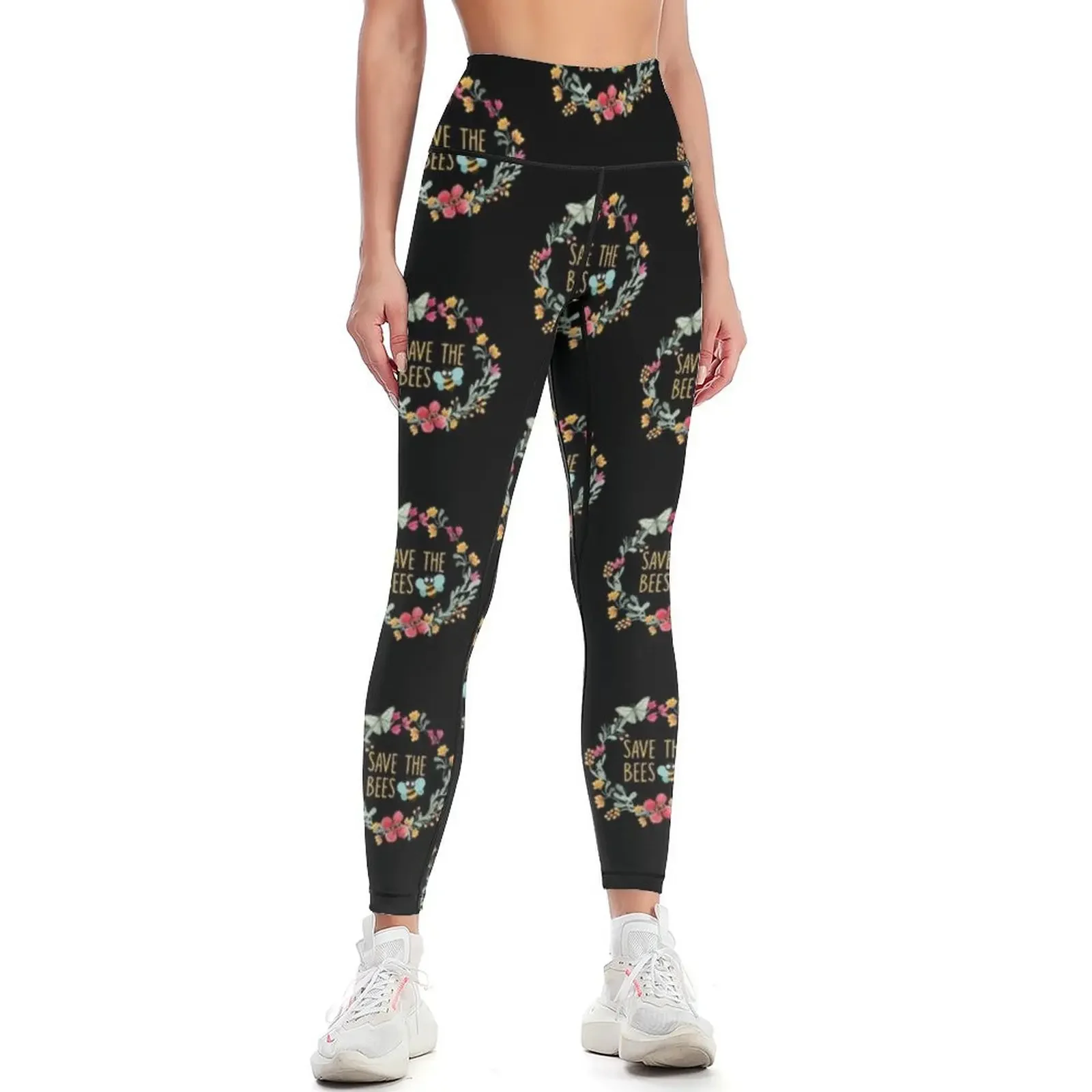 

Save the Bees Design Nature Lovers Gift Leggings Women's tights trousers sporty woman push up Womens Leggings