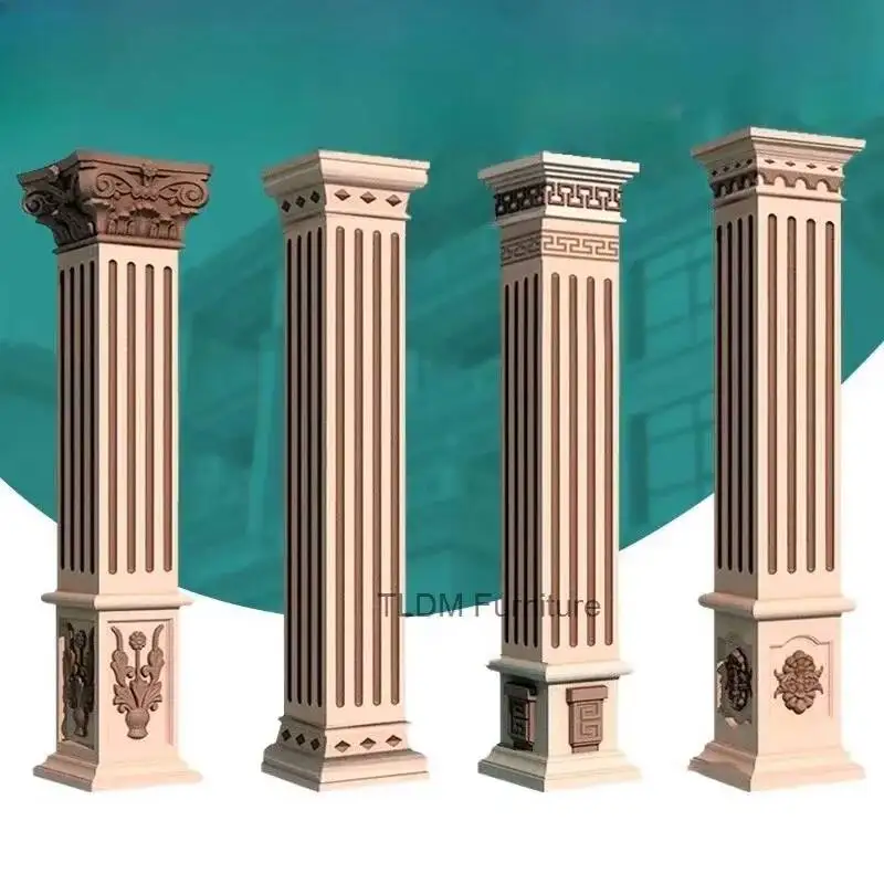 Thickened Plastic Roman Column Mold European Villa Gates Cement Square Column Molds for Garden Building Square Fence Column Mold