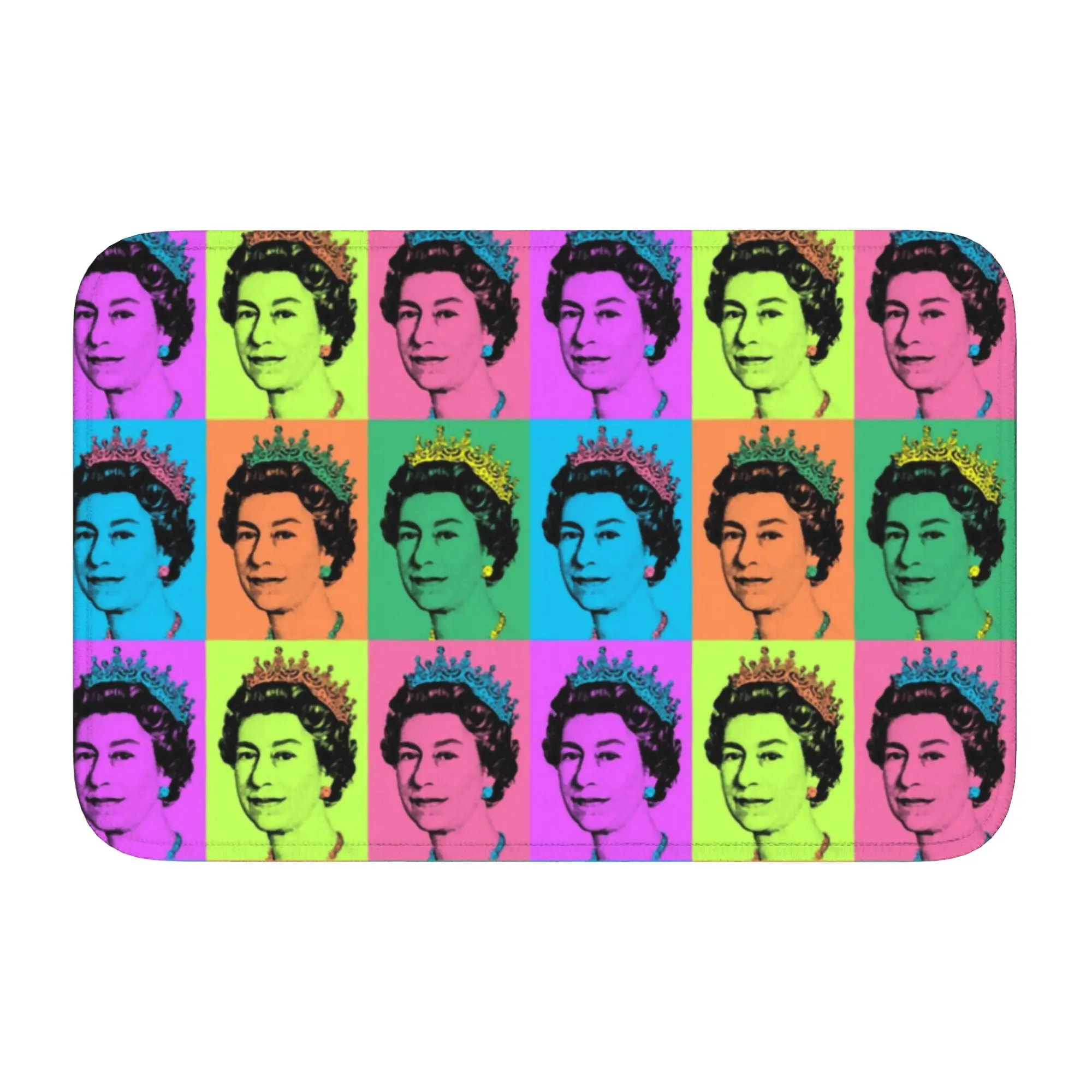 Queen Elizabeth II England Pop Art Floor Door Bath Kitchen Mats Anti-Slip Indoor Royal United Kingdom Doormat Bedroom Balcony