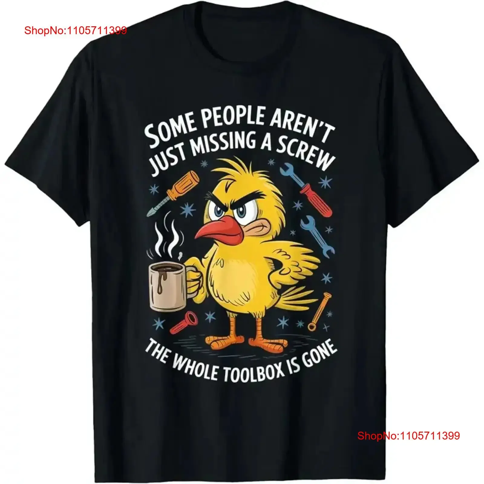 Funny Duck Meme T Shirt Missing a Screw Quote Vintage long or short sleeves vintage Washed streetwear Top For Everyday Wear