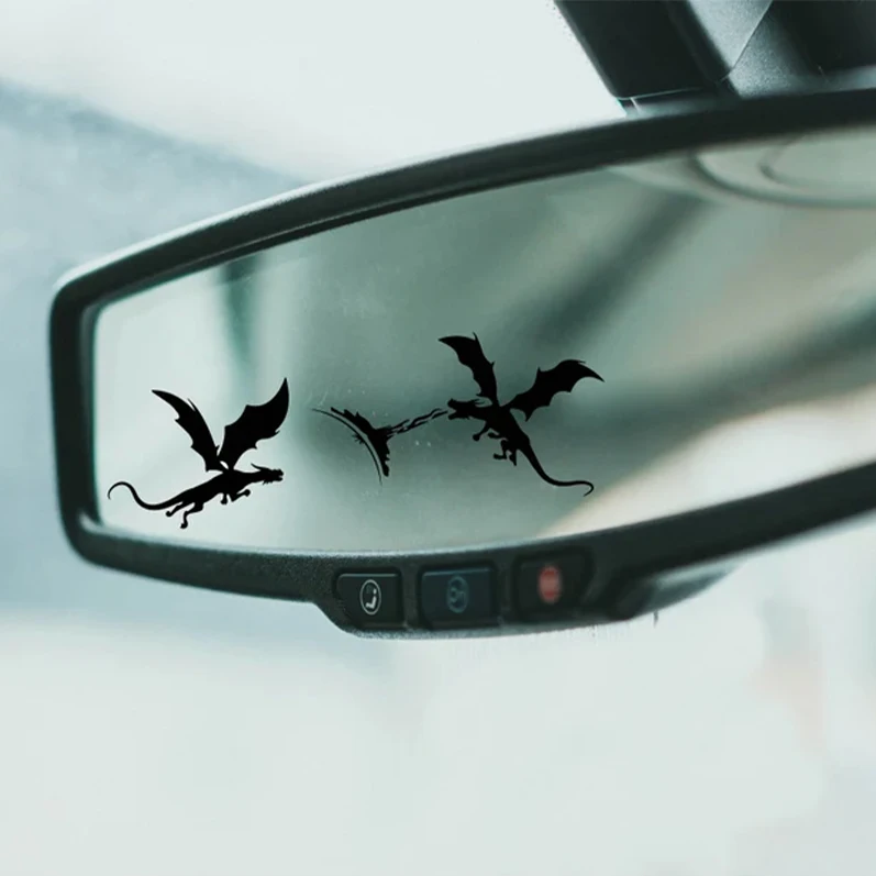 Dragon Flame Hidden for Car Stickers Waterproof for Rearview Mirror Windows Animal Decoration Vinyl Decals Funny Auto Accessorie