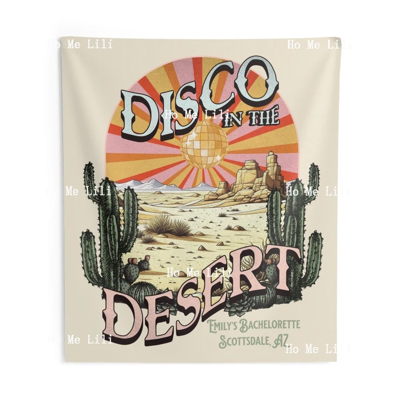 Disco In The Desert Scottsdale Bachelorette Party Decorations Tapestry