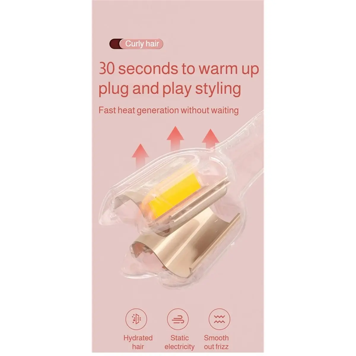 

ABPO Women'S 32mm Large Roll Curling Iron Intelligent Power Outage 3-Speed Temperature Adjustable Curling Iron EU Plug