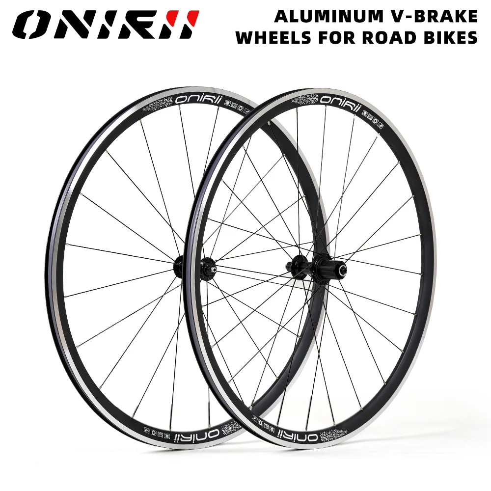 700C Bike Wheels with Quick Release Rod Caliper V-Brake Aluminum Wheelset 20H/24H Front 2 Rear 4 Bearing for HG Road Bicycle NEW