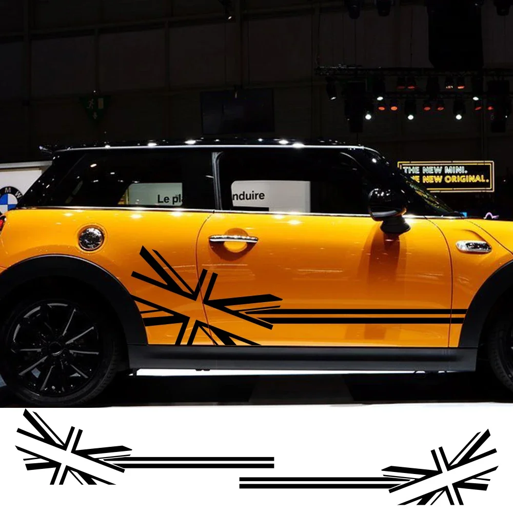 

Для Mini Cooper R56 R57 R58 R50 R52 R53 F55 F56 F54 R59 R61 R60 F60 Автомобильная Наклейка Флаг стильные боковые полоски наклейки аксессуары