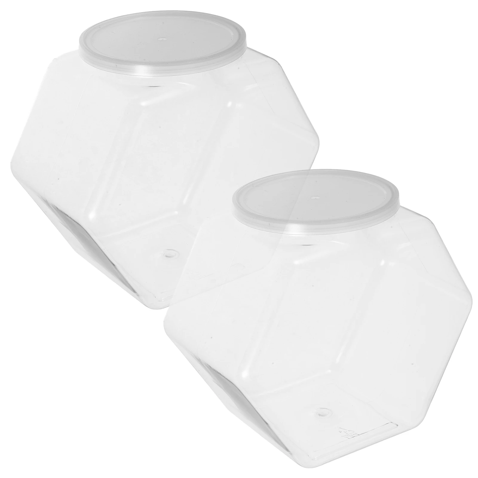 

2pcs Plastic Container Fish Tank Elegant Decor Clear View Shatterproof Desk Bookshelf Easy Care Betta Bowl Small Breeding Box