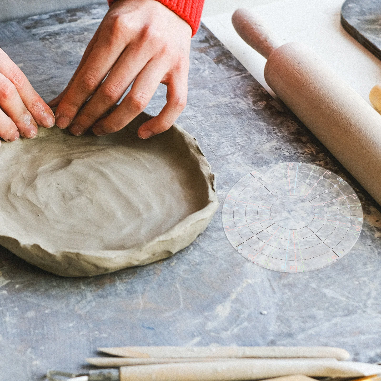 

Acrylic Pottery Trimming Spinner Clay Divider Tool for Accurate Clay Body Division Pottery Wheel Accessory Trimming Tray