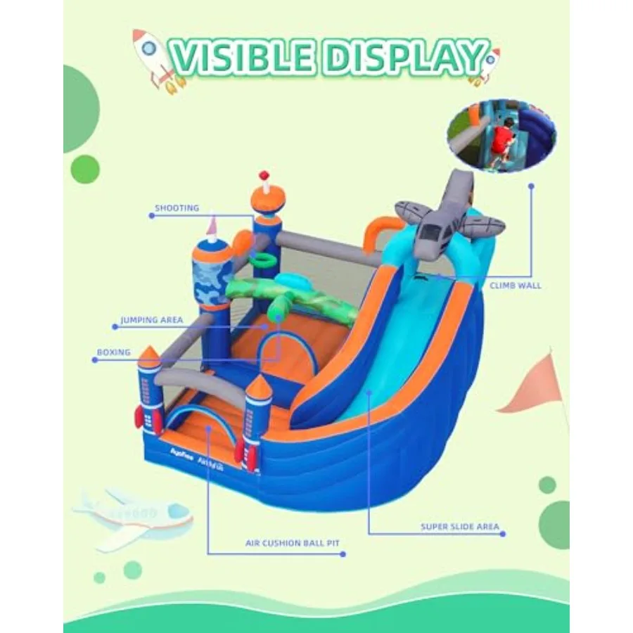 Inflatable Bounce House for Kids Fun, Bouncer & Slide with Air Ball Pool, Inflatable Bouncer with Blower Use for Indoor&Outdoor