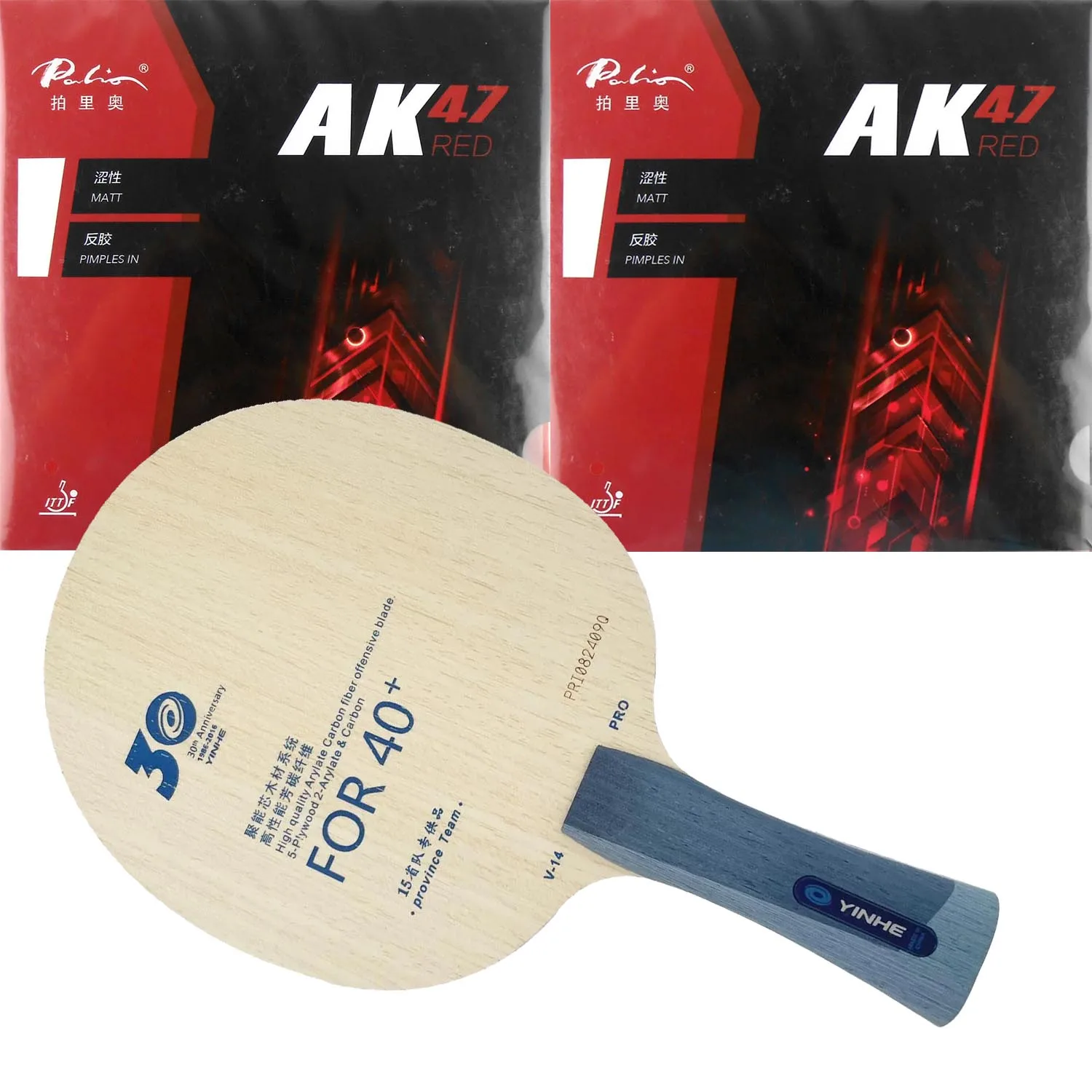 

Pro Table Tennis Combo Racket YINHE V14 V-14 pro Table Tennis blade with 2Pieces Palio AK47 AK 47 AK-47 RED Rubber With Sponge