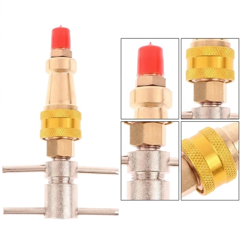 Solder-Free Refrigeration Coupling Tool Brass Quick Connector for Copper Tubing 125mm 74mm for HVAC Field Work