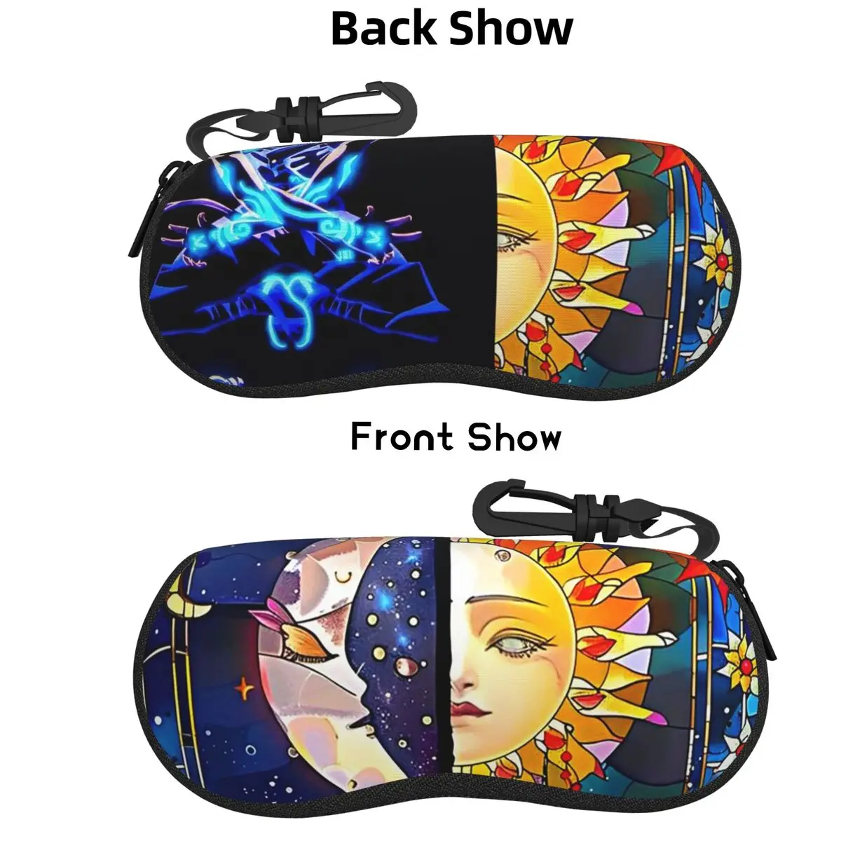 

Trendy Sun Moon Boho Cosmos Astrology Shell Glasses Case Protective Sunglasses Box Women Men Soft Eyeglass Bag Pouch