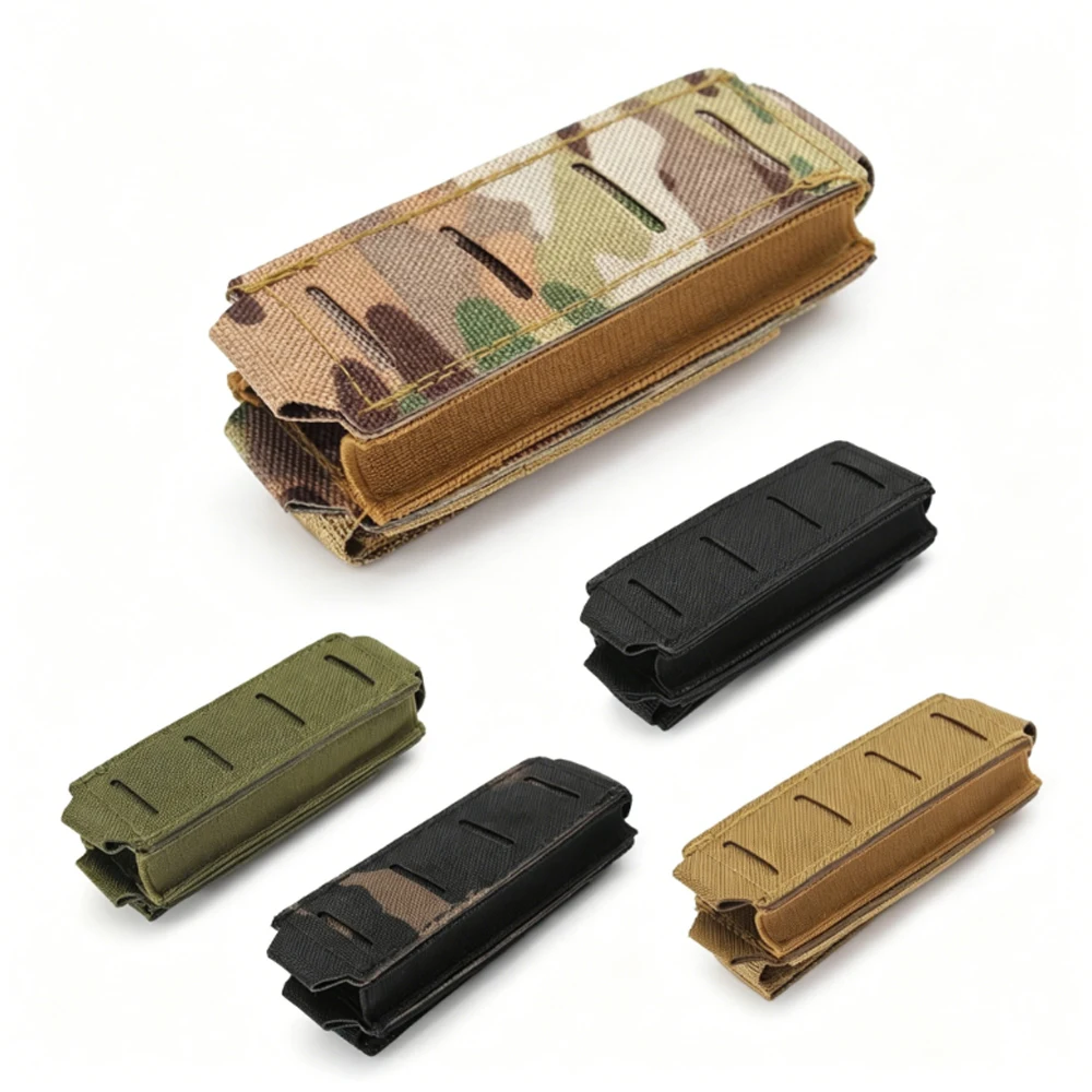 

Tactical 9mm Mag Pouch Single Elastic Molle Top Open Pouch for M1911 Magzines Flashlight Holster 3568