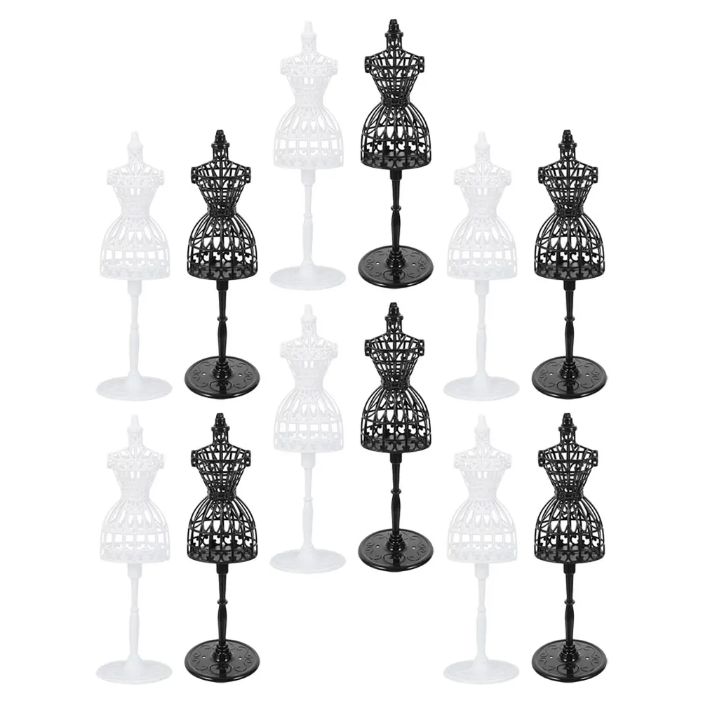 

12 Pcs Dollhouse Hanger Miniature Mannequin Hangers Clothes Hanging Stand Plastic Dress Body