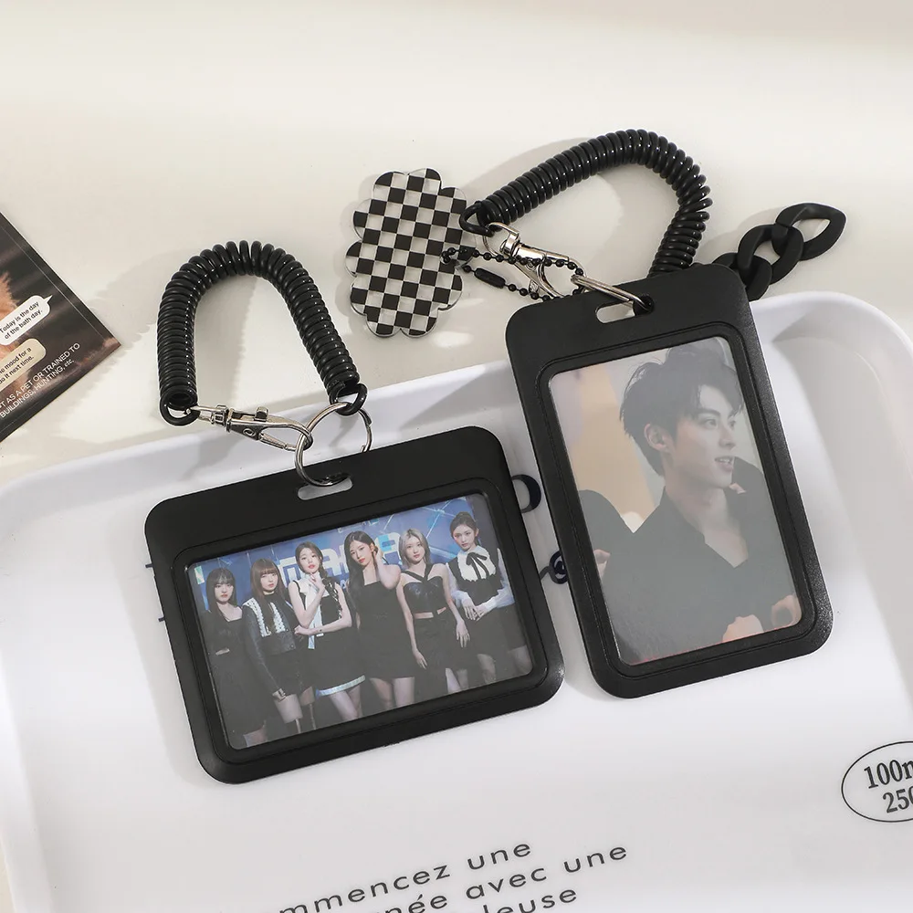 Simplified Black Student School Card, Anti Loss Protective Cover, Backpack Small Pendant ID Card Cover